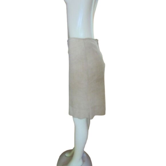 Banana Republic Beige/Tan Back Zip Suede Above Knee Skirt Size 6 - Picture 3 of 6